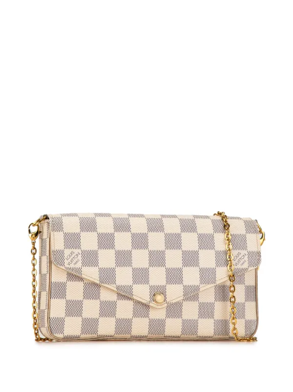 Louis Vuitton Pre Owned 2015 Damier Azur Pochette Felicie Crossbody Bag White FARFETCH IE