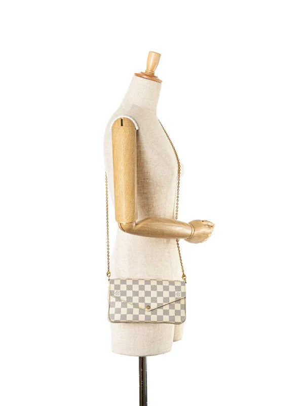 Louis Vuitton Pre Owned 2015 Damier Azur Pochette Felicie Crossbody Bag White FARFETCH UK