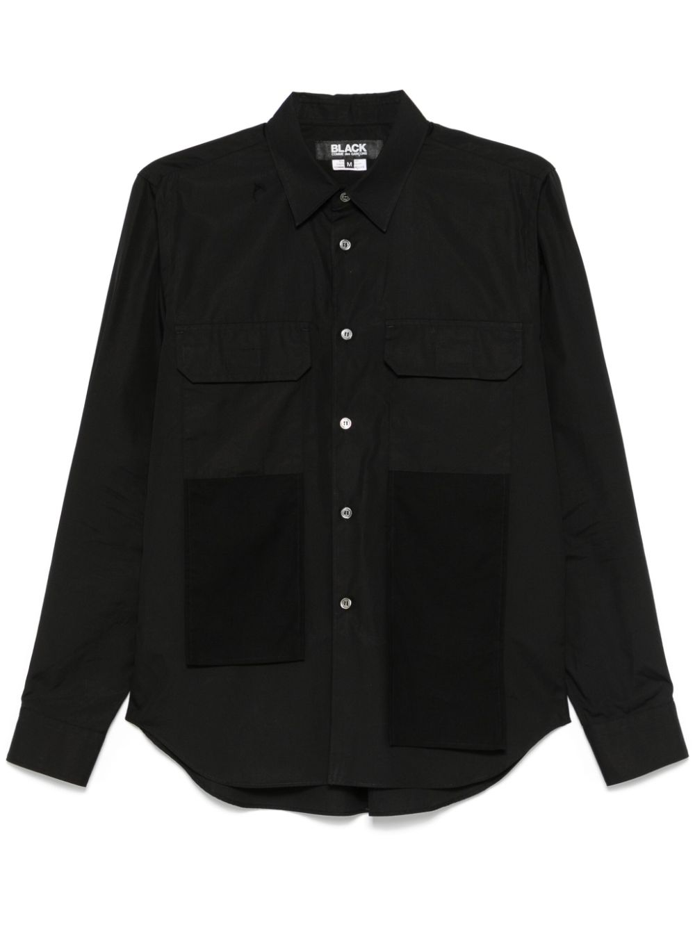 Black Comme Des Garçons draped-detail shirt