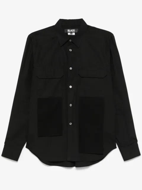 Black Comme Des Garçons draped-detail shirt