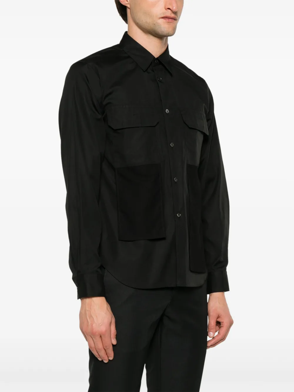 Black Comme Des Garcons draped-detail shirt Men