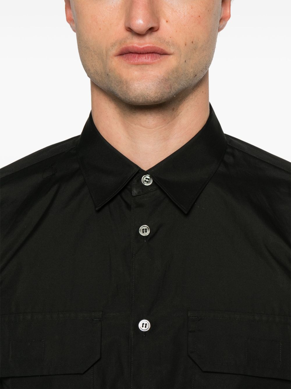 Black Comme Des Garcons draped-detail shirt Men