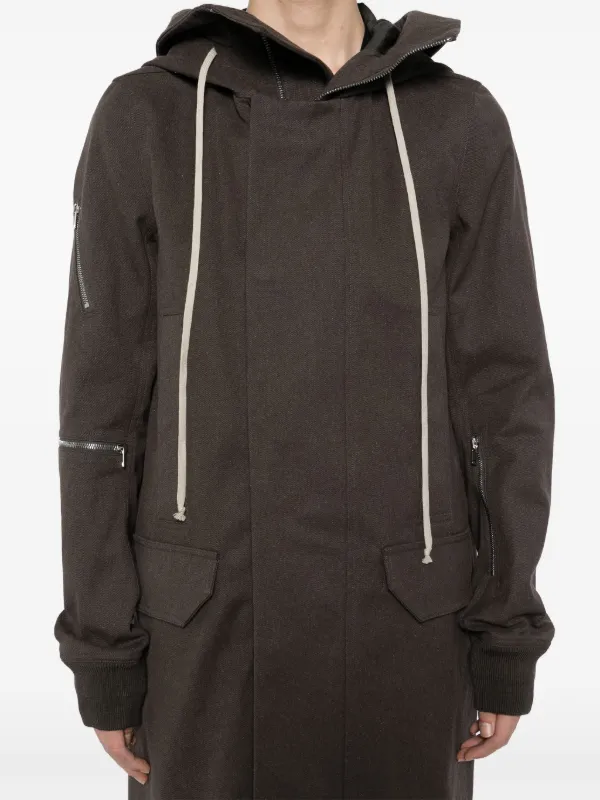 Rick Owens フーデッド コート | ブラウン | FARFETCH JP