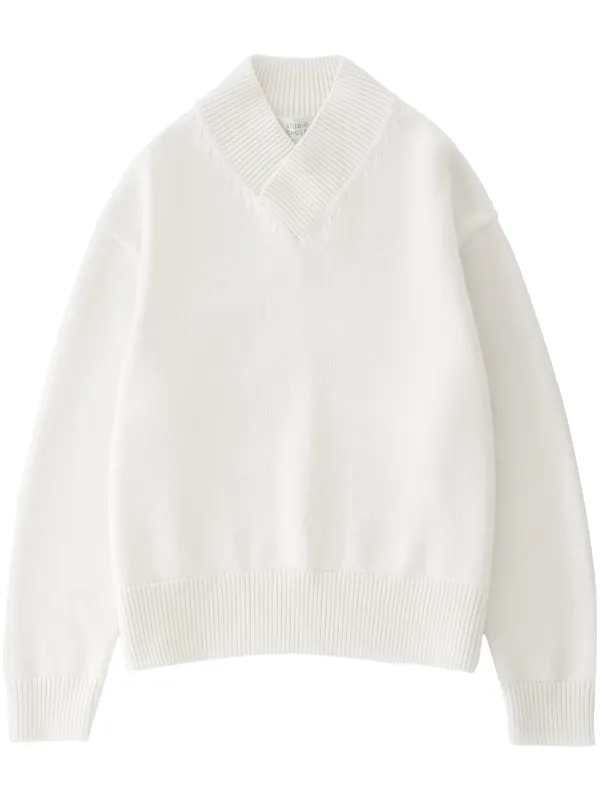 【O】STUDIO NICHOLSON 長袖薄手ニット Studio Nicholson Nohwe セーター | ホワイト | FARFETCH JP