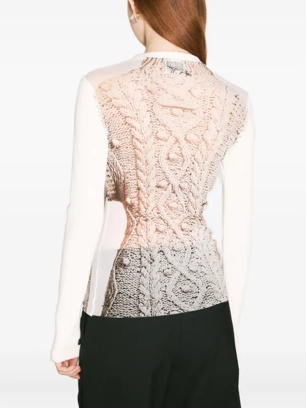 Jean Paul Gaultier graphic-print Mesh Top | Neutrals | FARFETCH ZA