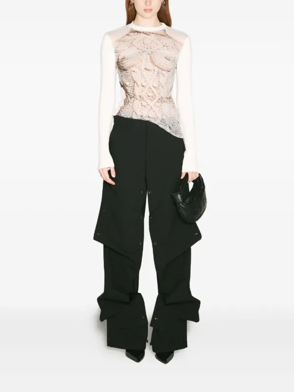 Jean Paul Gaultier graphic-print Mesh Top | Neutrals | FARFETCH ZA