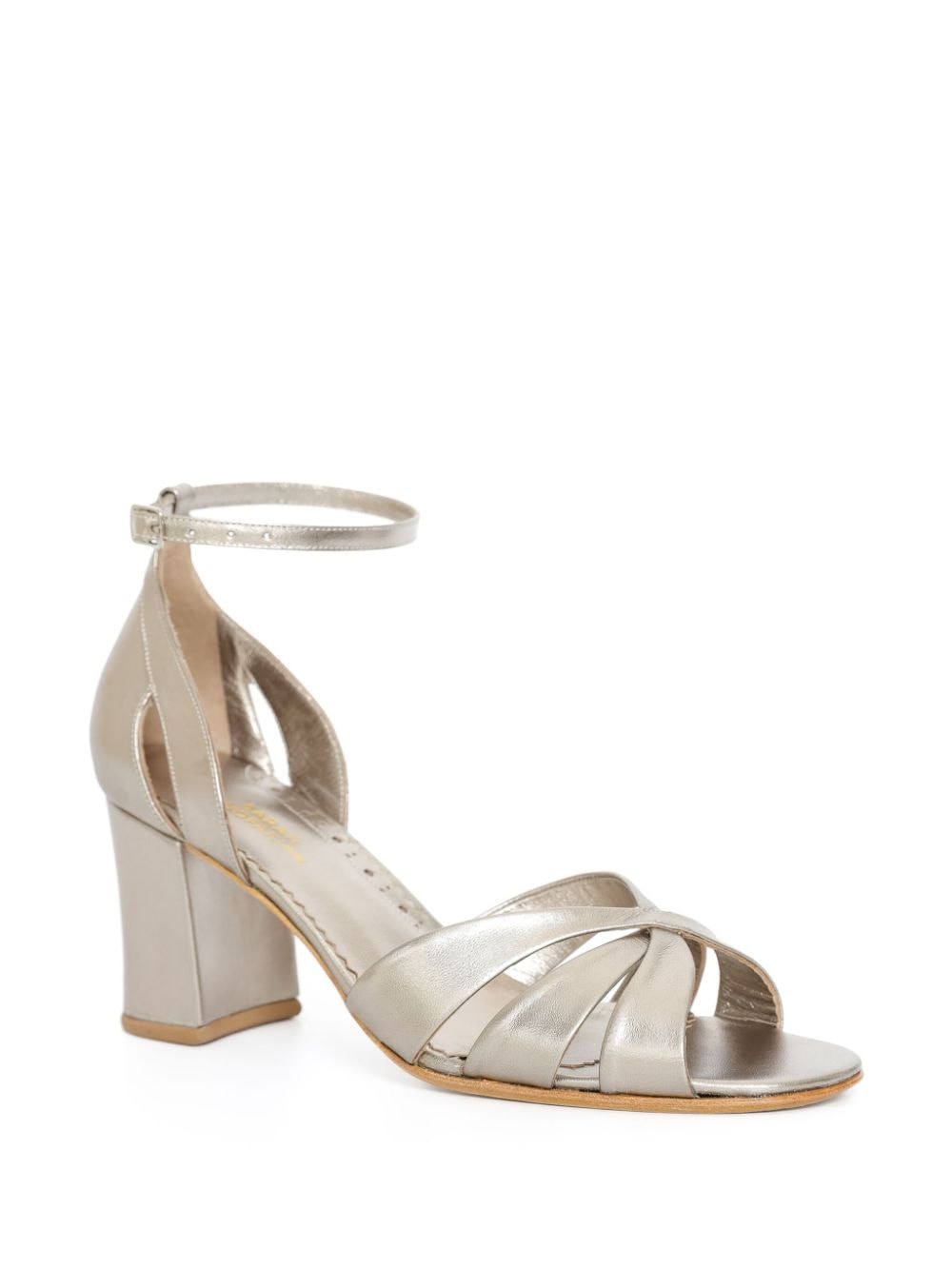 Shop Sarah Chofakian 55mm Tunnel Sandals In Silver