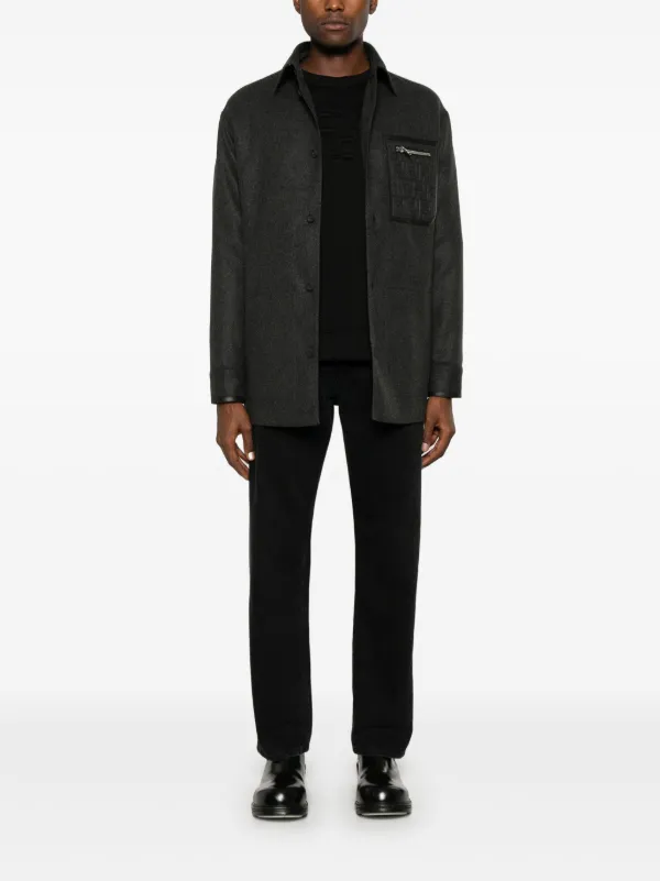 FENDI Felted Shirt Jacket | Grey | FARFETCH BH