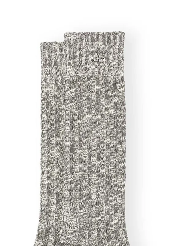 GANNI Ribbed Socks | Grey | FARFETCH