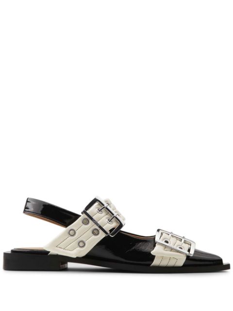 GANNI buckle-detail ballet flats Women