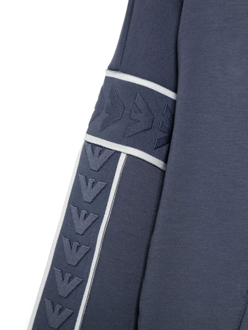Emporio Armani Kids Hoodie met logo-reliëf Blauw
