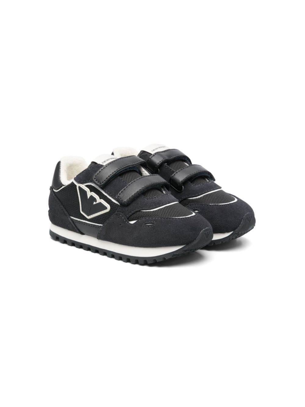 Emporio Ar i Kids Sneakers met logopatch Blauw