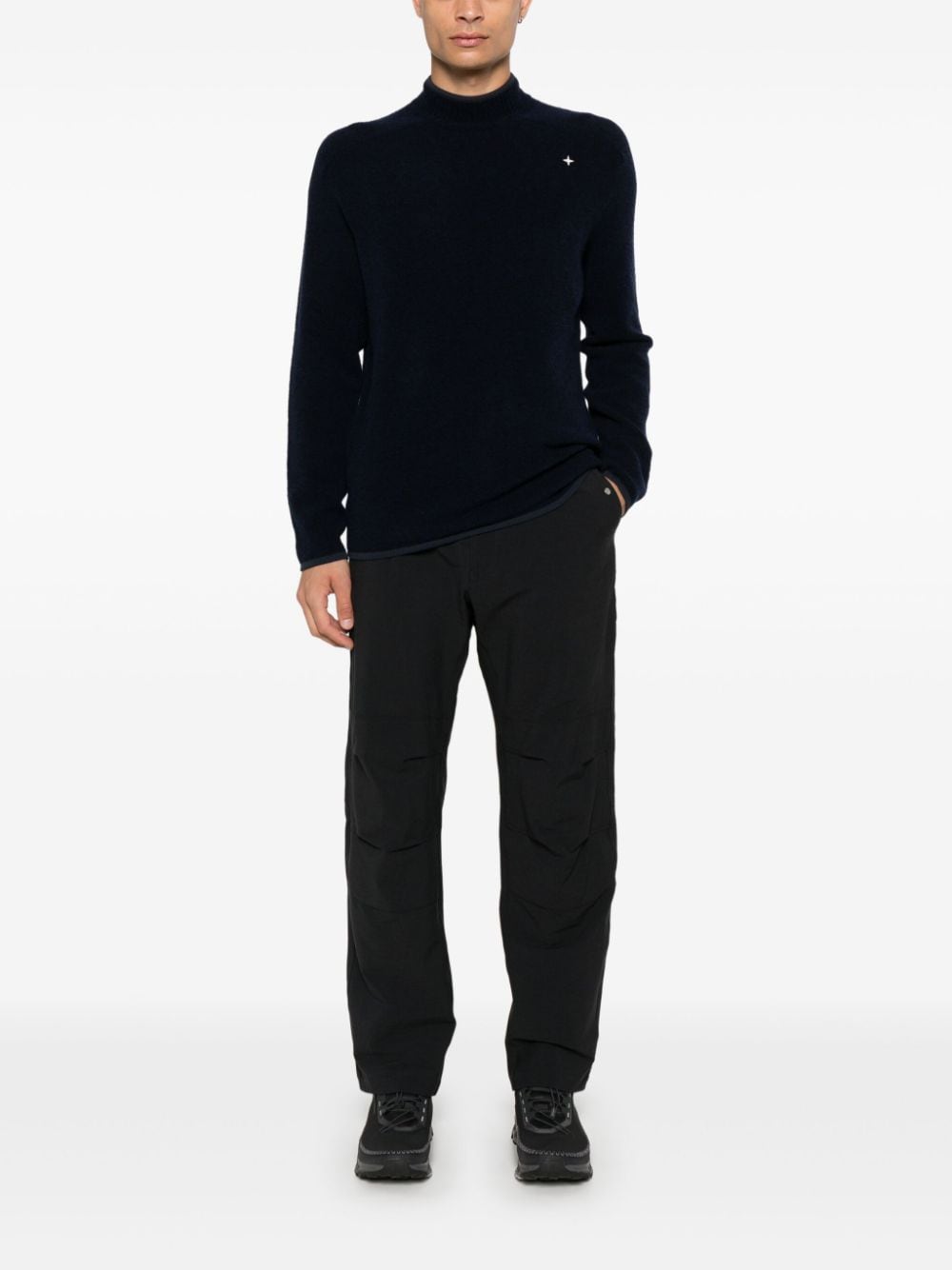 Stone Island logo-embroidered sweater - Blauw