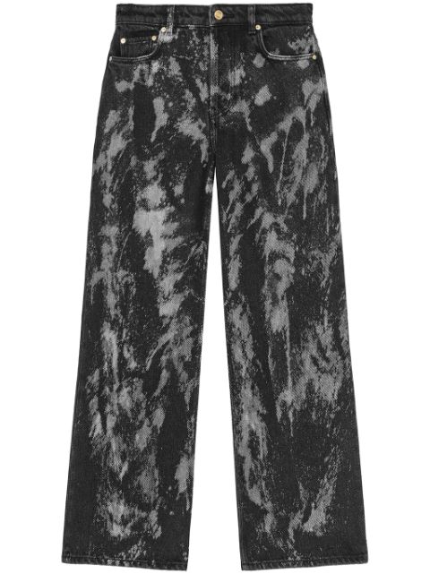 GANNI painterly-print palazzo trousers Women