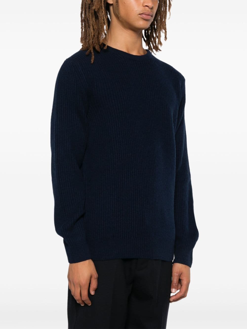 Shop Herno Ribbed Sweater In Schwarz