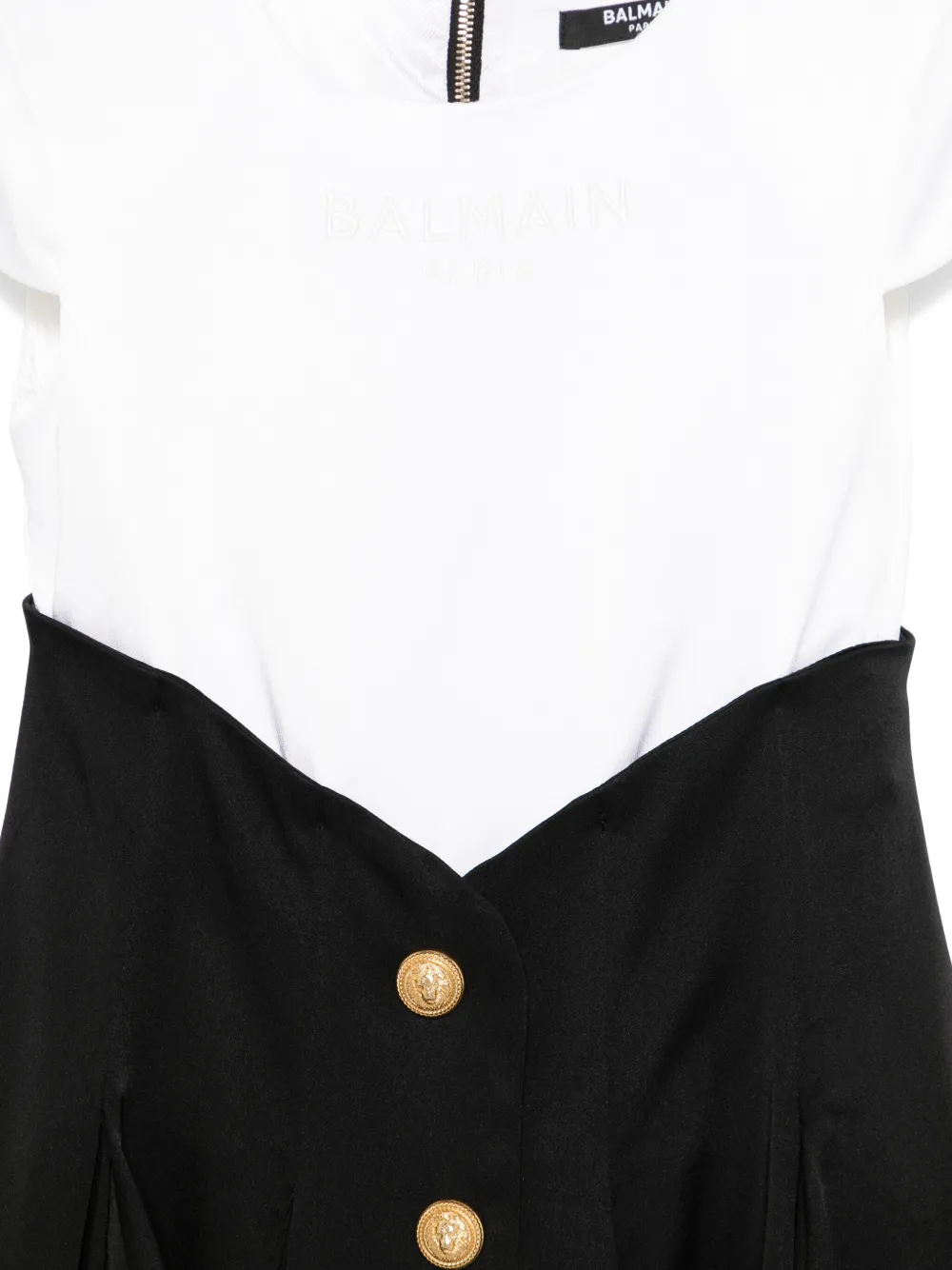Balmain Kids Geplooide jurk Zwart