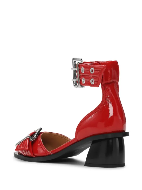 GANNI バックル パンプス | レッド | FARFETCH JP