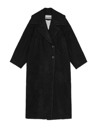 GANNI テクスチャード ブークレコート | ブラック | FARFETCH JP