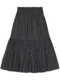 GANNI floral-print smock maxi skirt - Black