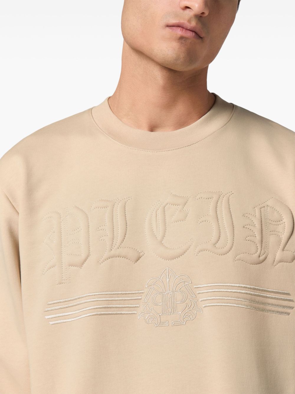 Philipp Plein Gothic Plein-embossed round-neck sweatshirt Men