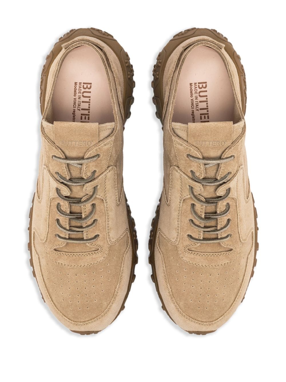 Shop Buttero Lace-up Suede Sneakers In Neutrals