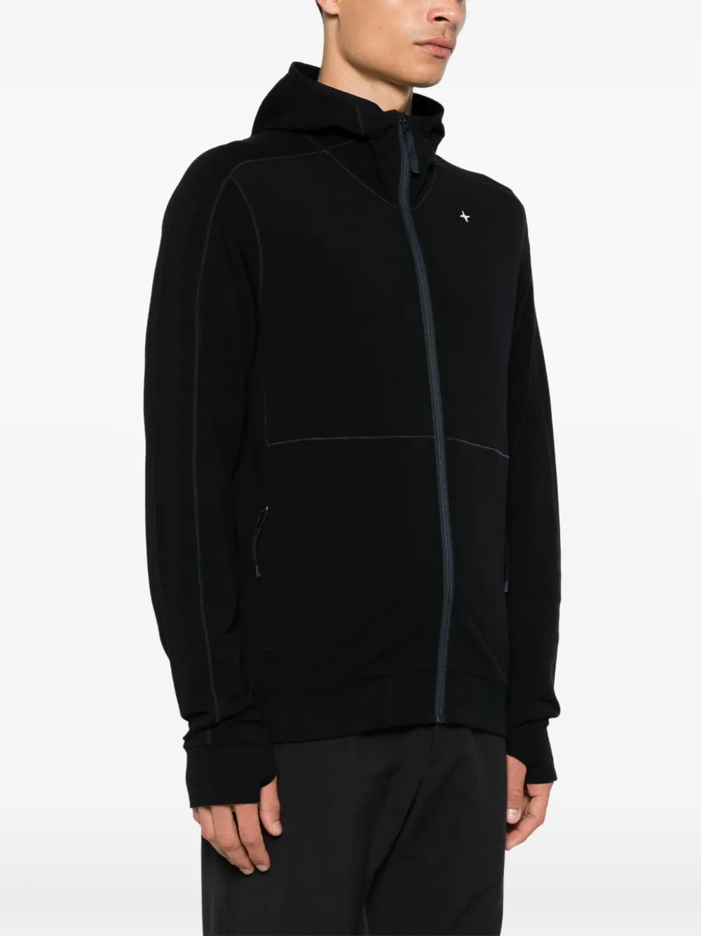 Stone Island Hoodie met geborduurd logo Blauw