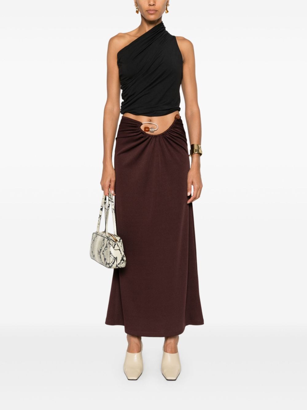 Christopher Esber Maxi-rok met kristallen - Rood