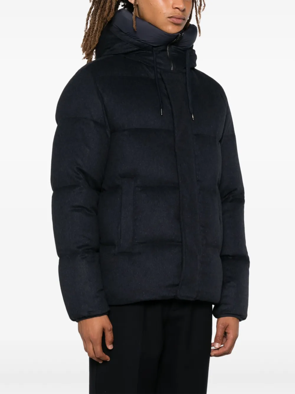 Herno Brushed Puffer Jacket In Blue