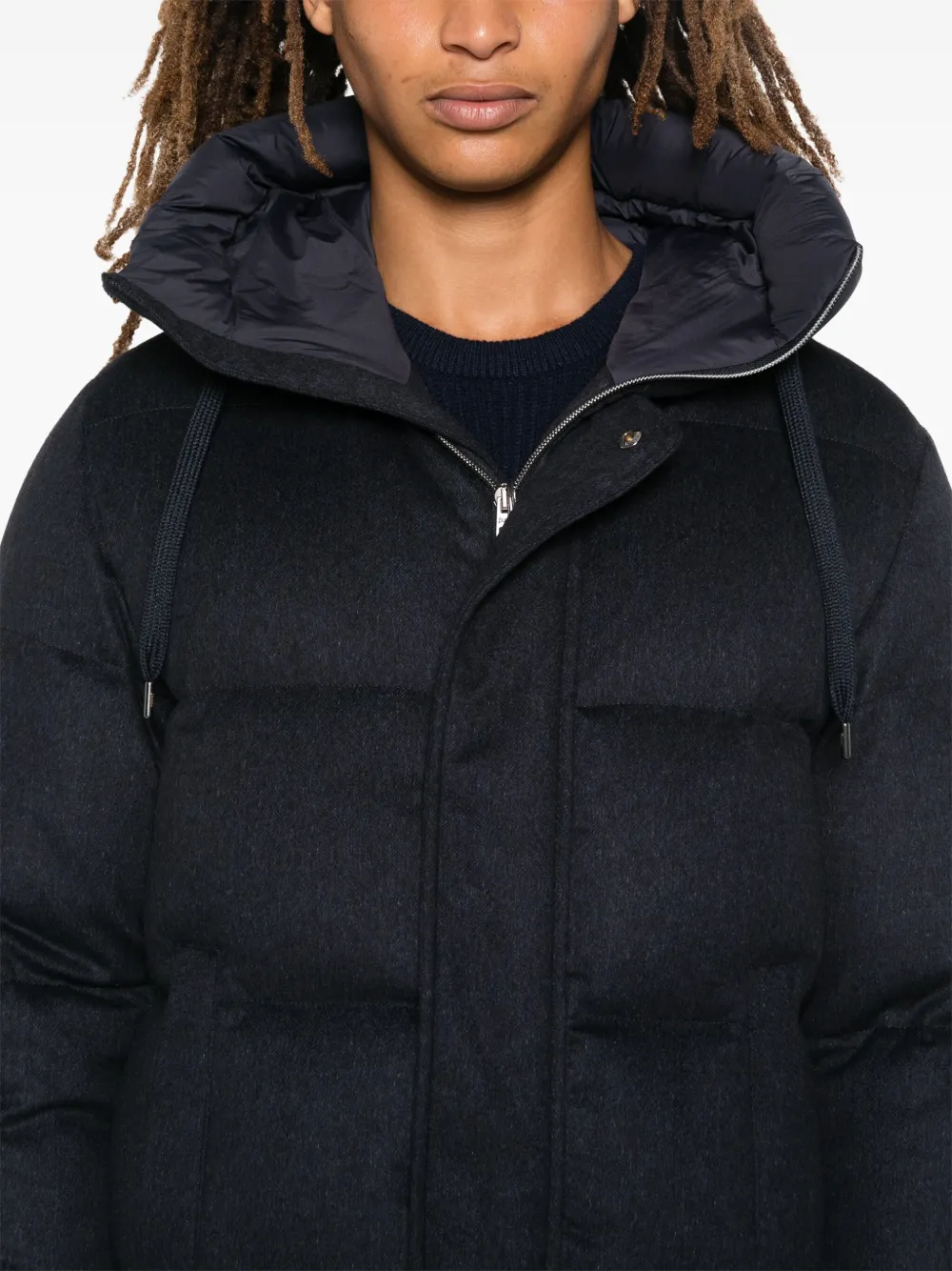 Herno Brushed Puffer Jacket In Blue