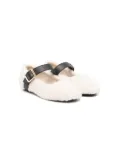 Stella McCartney Kids faux-shearling ballet flats - White