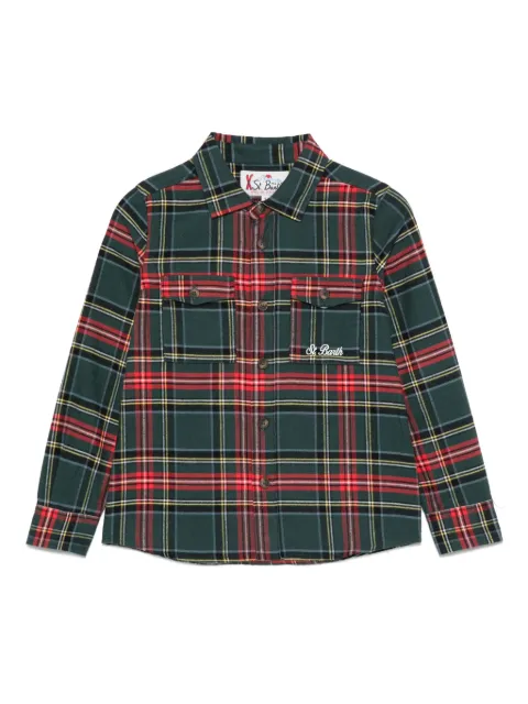 MC2 Saint Barth Kids Ski Snoopy Tartan shirt