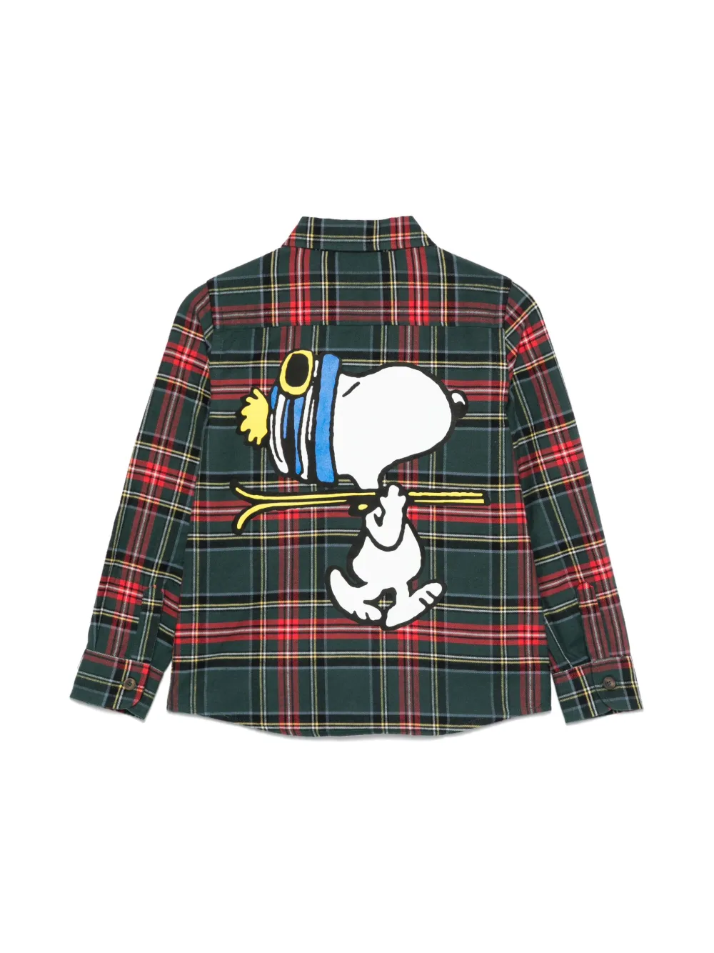 mc2saintbarthkids MC2 Saint Barth Kids Ski Snoopy shirt met tartan ruit - Groen