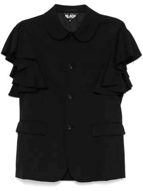 Black Comme Des Garçons ruffle-detailing blazer