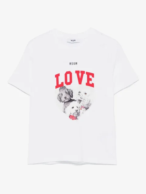 MSGM Kids 그래픽 프린트 티셔츠