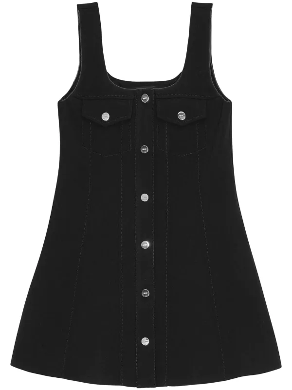 Ganni ボタン ミニドレス GANNI スナップボタン ミニドレス | ブラック | FARFETCH JP