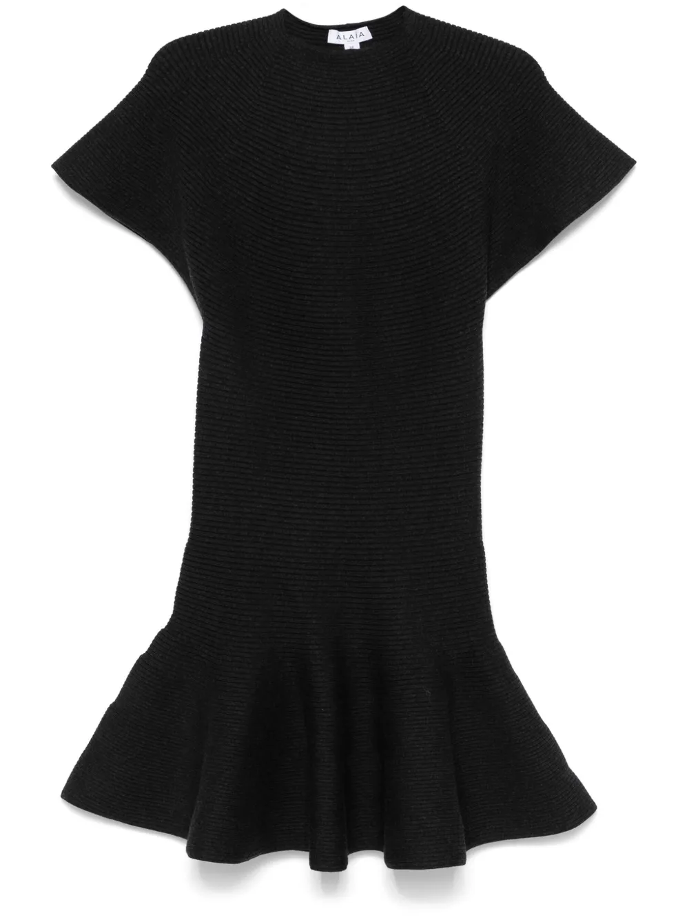 Alaïa Circular Rib Mini Dress Grey FARFETCH