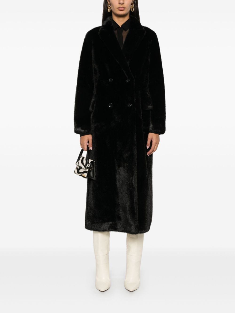 Shop Valentini 1972 Faux-fur Coat In Black