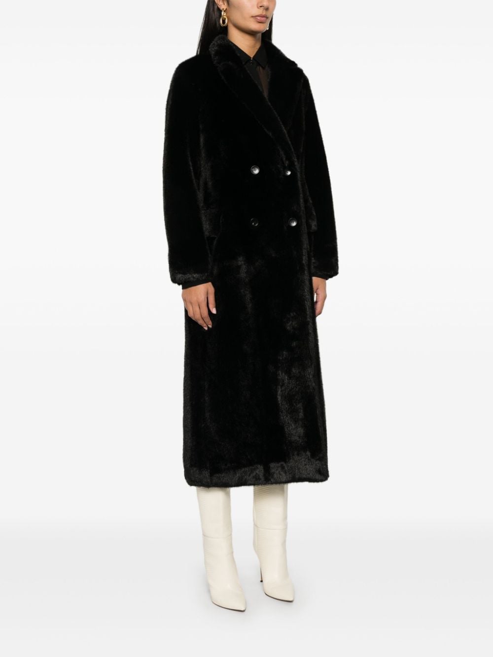 Shop Valentini 1972 Faux-fur Coat In Black