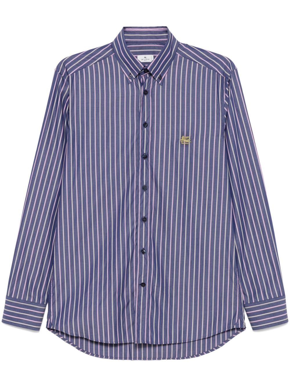 Shop Etro Striped Shirt In Blue