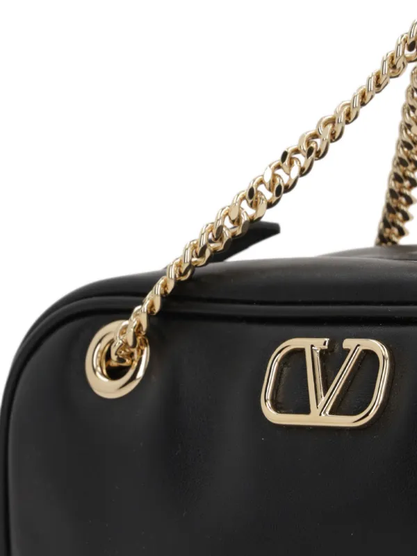 【VALENTINO】Vロゴシグネチャー ミニバッグ ブラック VALENTINO - Vロゴ シグネチャー ミニバッグ / 2way / レザー製