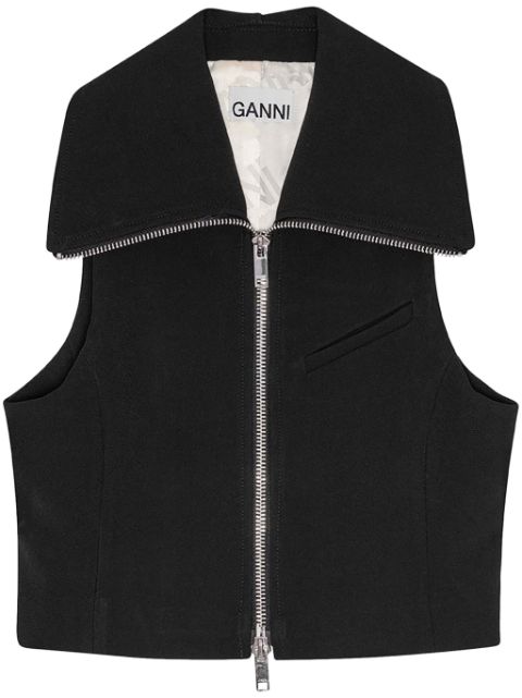 GANNI sleeveless zipped vest Women