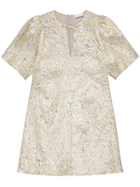 GANNI patterned-jacquard mini dress W0036 - 0
