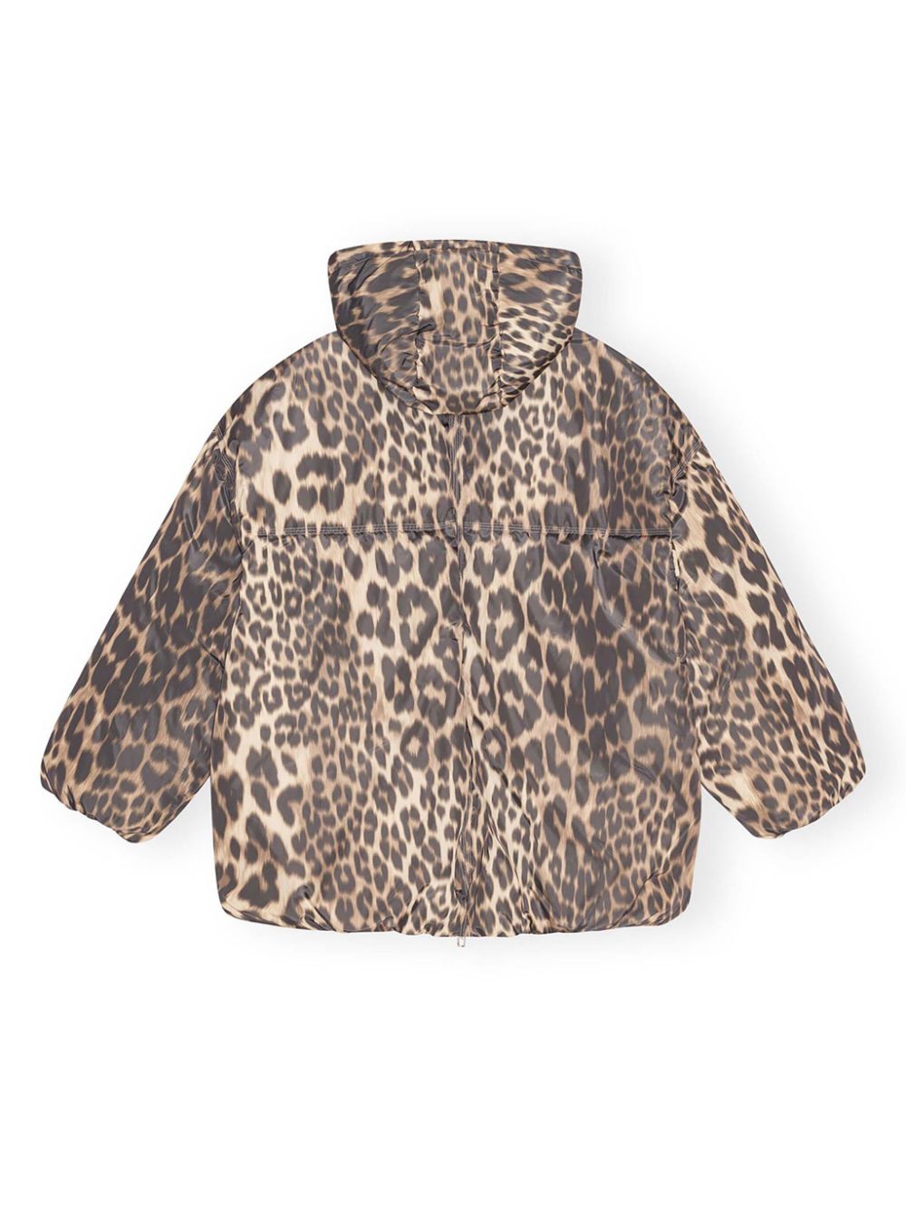 GANNI leopard print hooded puffer jacket Women