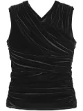 GANNI ruched-detailing top - Black