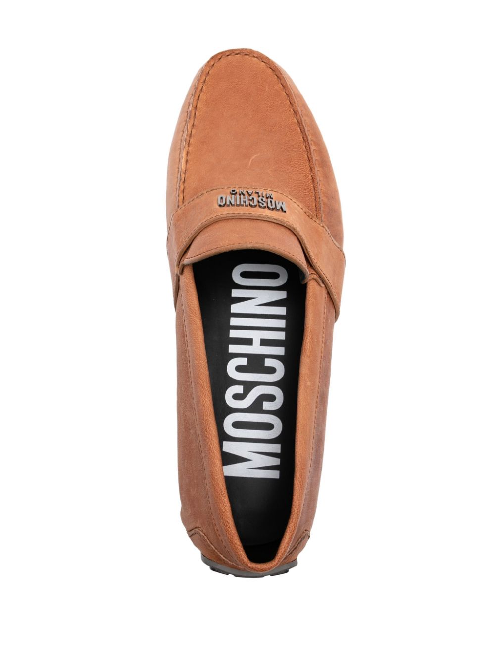 Moschino Loafers met logoplakkaat Bruin