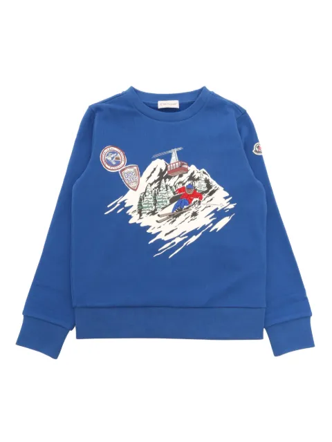 Moncler Enfant Moletom com estampa e bordado