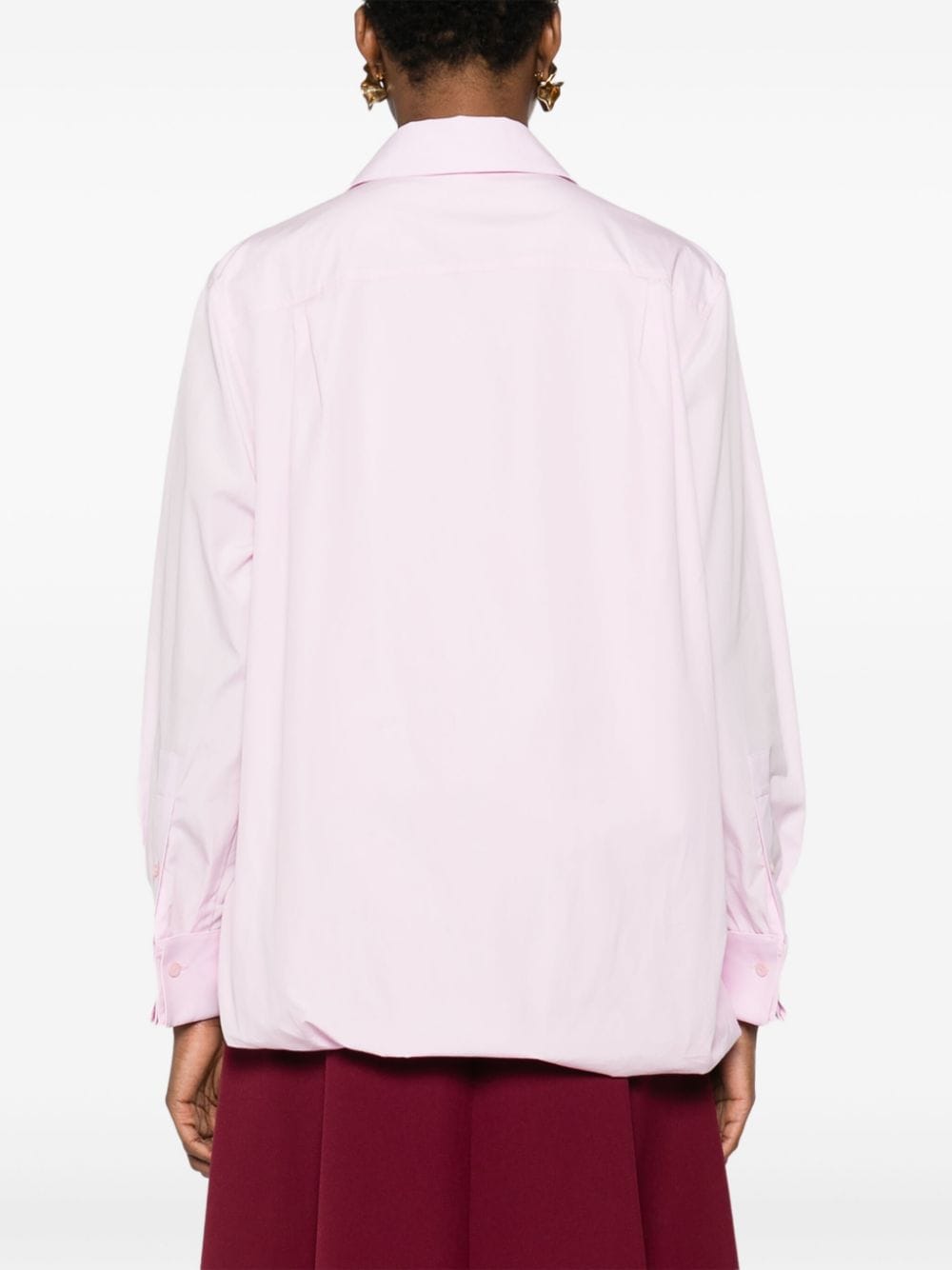 Shop Loewe Belted Ruched Shirt In Pink