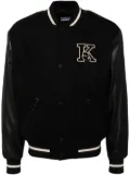 Karl Lagerfeld logo patch bomber jacket - Black