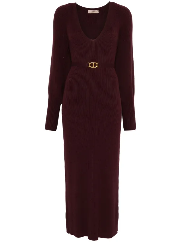 princess polly baby blue dress Burgundy Racer Back Viscose Knit Maxi Dress – self-portrait main image 1