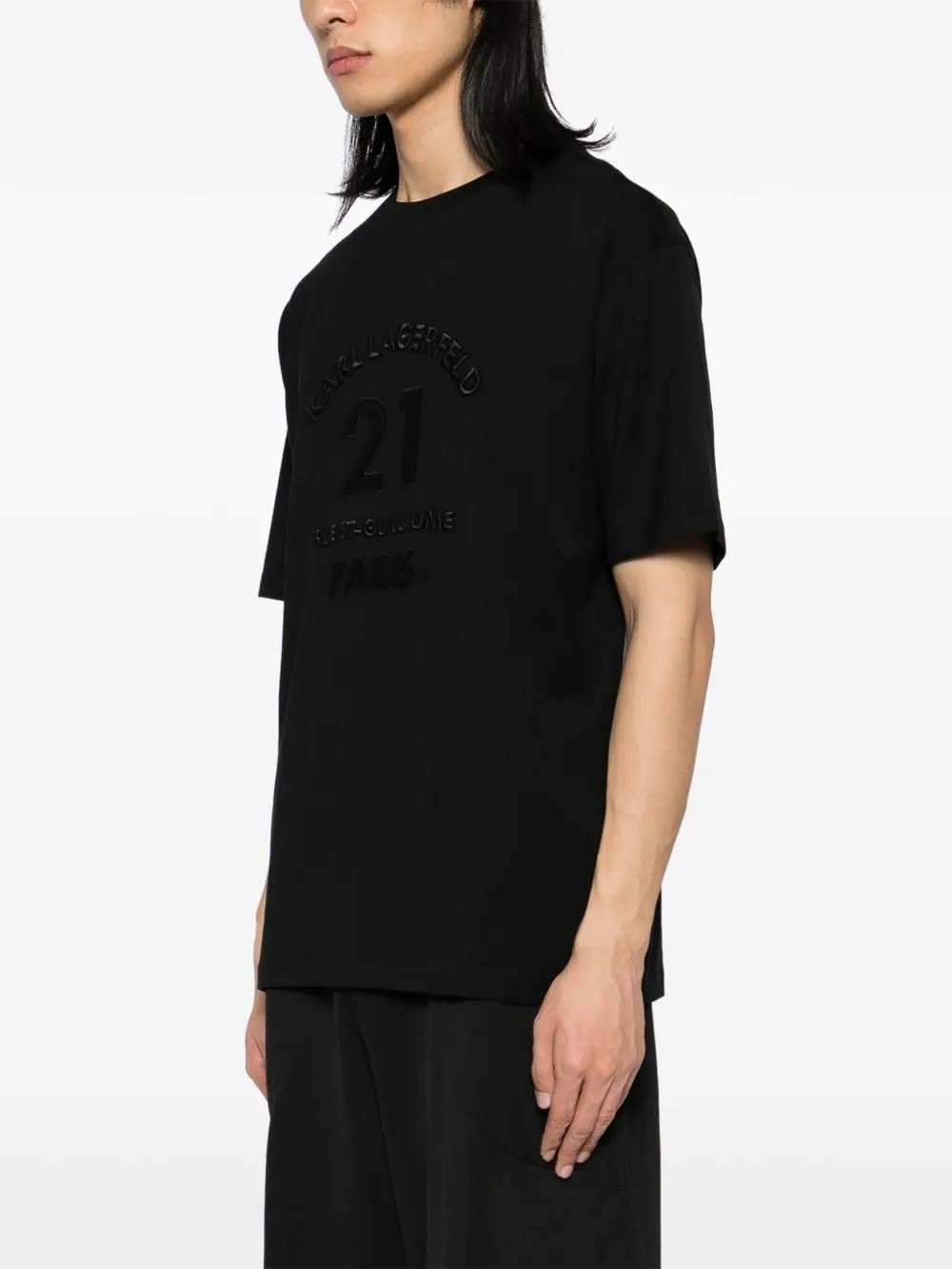 Karl Lagerfeld T-shirt met logopatch Zwart